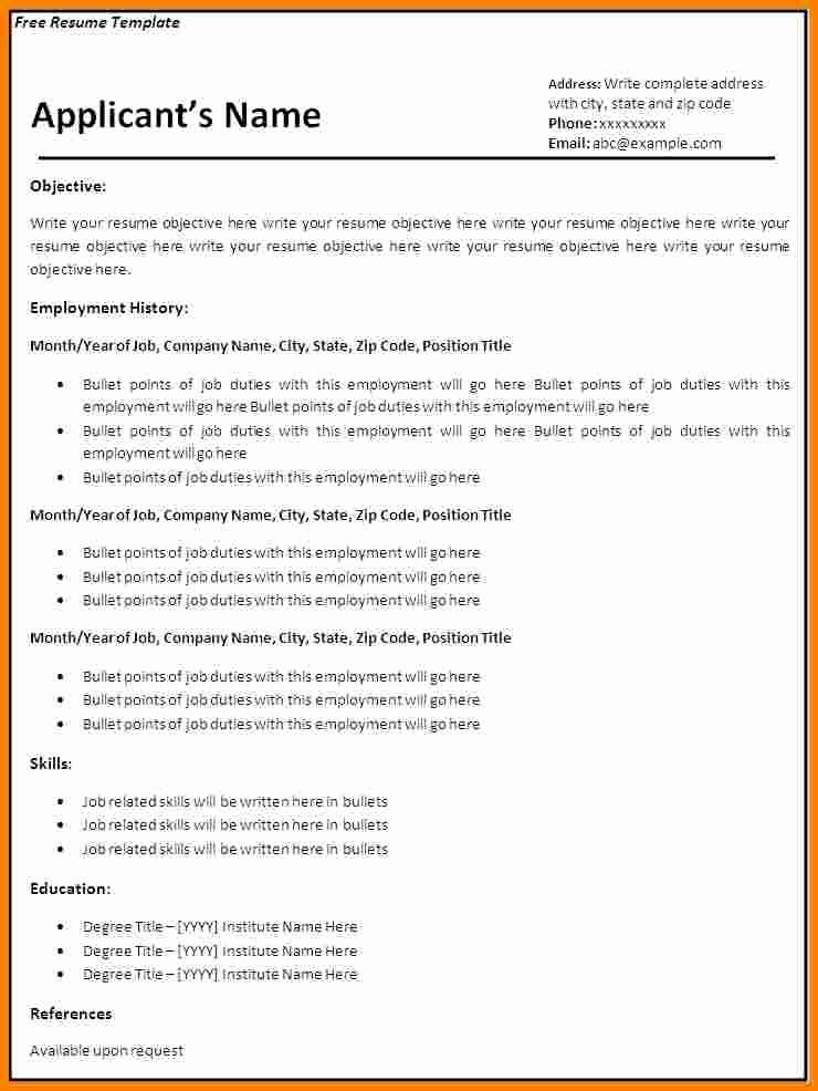 Blank Resume Template Pdf New 8 Blank Basic Resume Templates