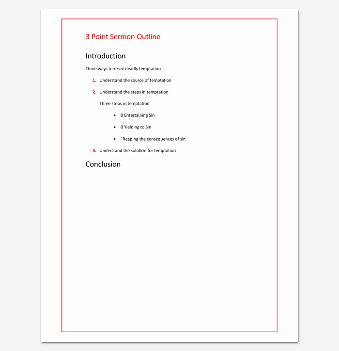 Blank Sermon Outline Template Fresh Sermon Outline Template 12 for Word and Pdf format