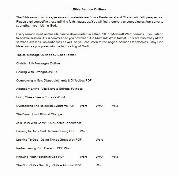 Blank Sermon Outline Template Lovely Printable Sermon Template Bing Images