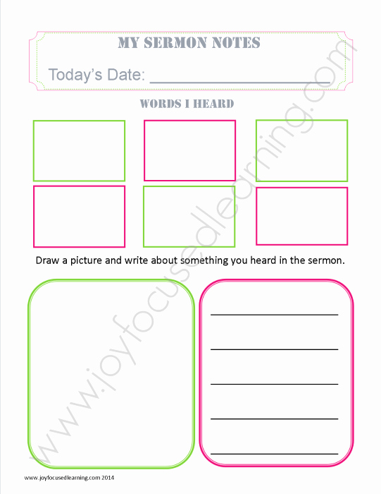 Blank Sermon Outline Template New Free Sermon Notes Printable Joy Focused Learning