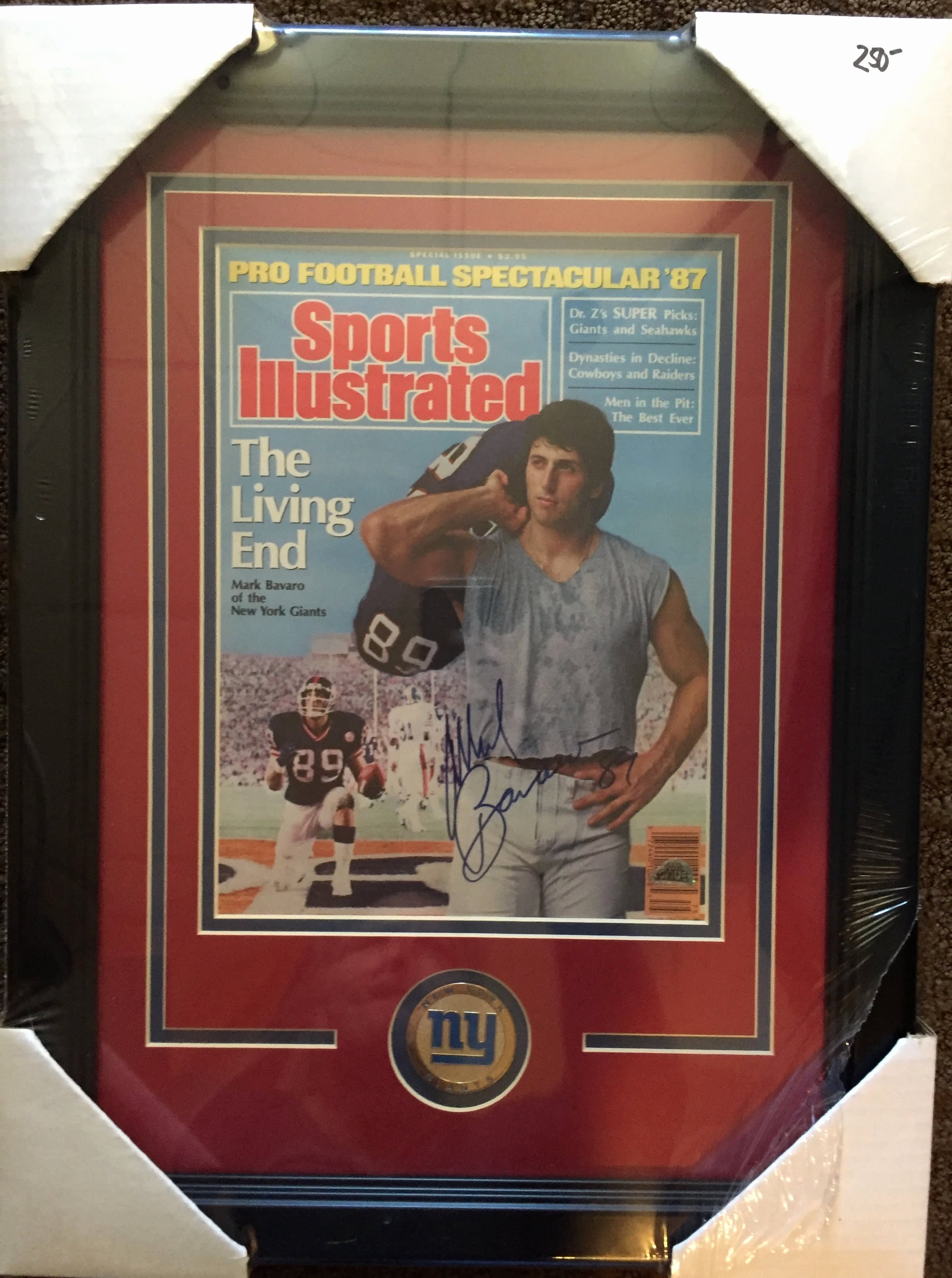 Blank Sports Illustrated Cover Luxury Mark Bavaro Autographed Framed Sports Illustrated Cover