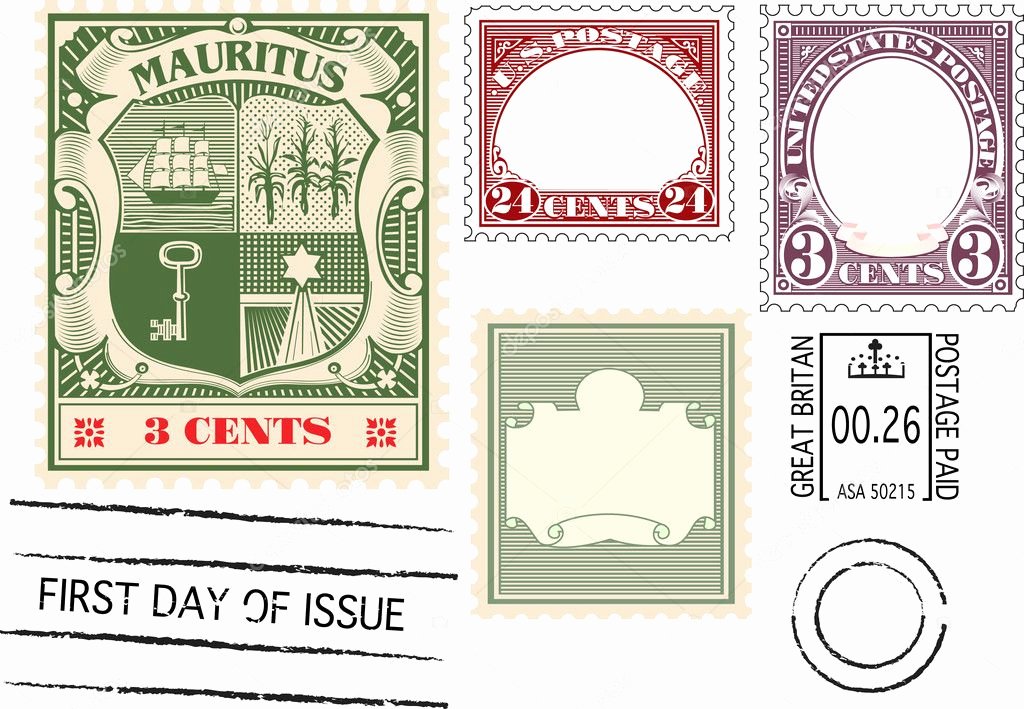 Blank Stamp Template Best Of Antique Postage Stamp — Stock Vector © Irartstudio