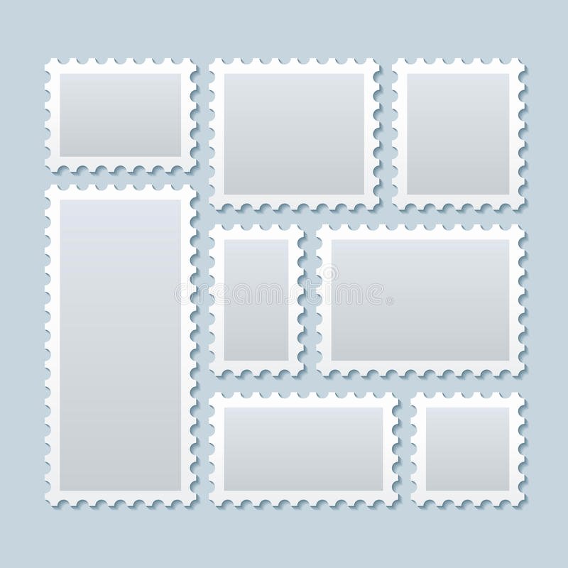 Blank Stamp Template Unique Blank Postage Stamps In Different Size Vector Template