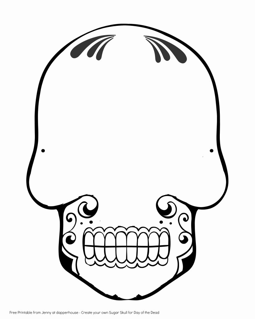 Blank Sugar Skull Template Lovely Free Printable Create A Sugar Skull for Day Of the Dead