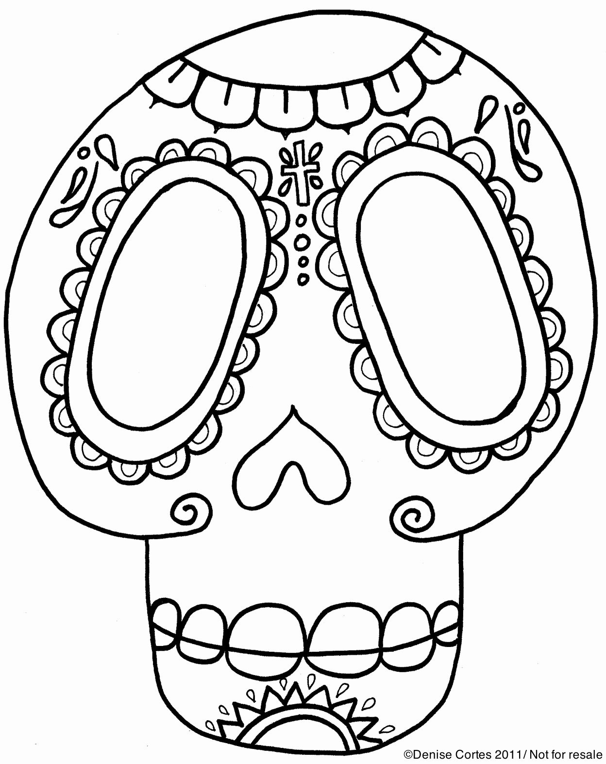 Blank Sugar Skull Template Lovely Modern Art 4 Kids