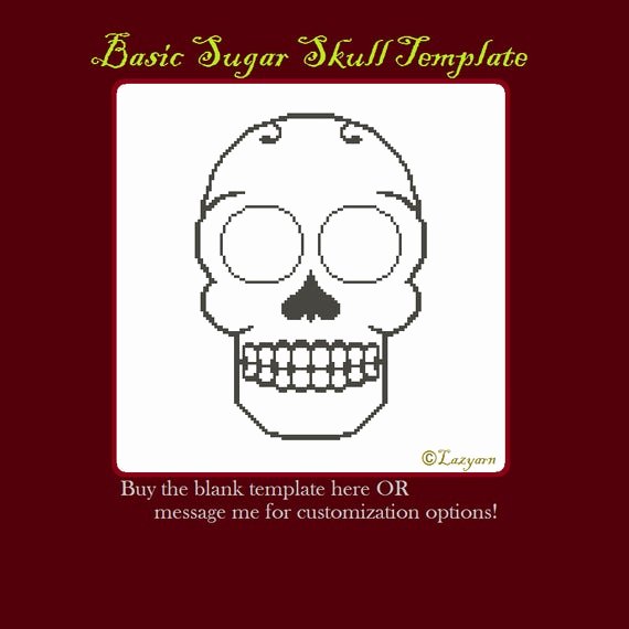 Blank Sugar Skull Template Luxury Blank Sugar Skull Cross Stitch Pattern Template by