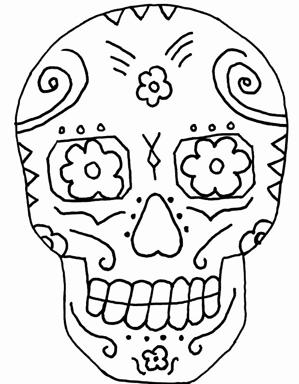 Blank Sugar Skull Template New Sugar Skull Coloring Page Az Coloring Pages