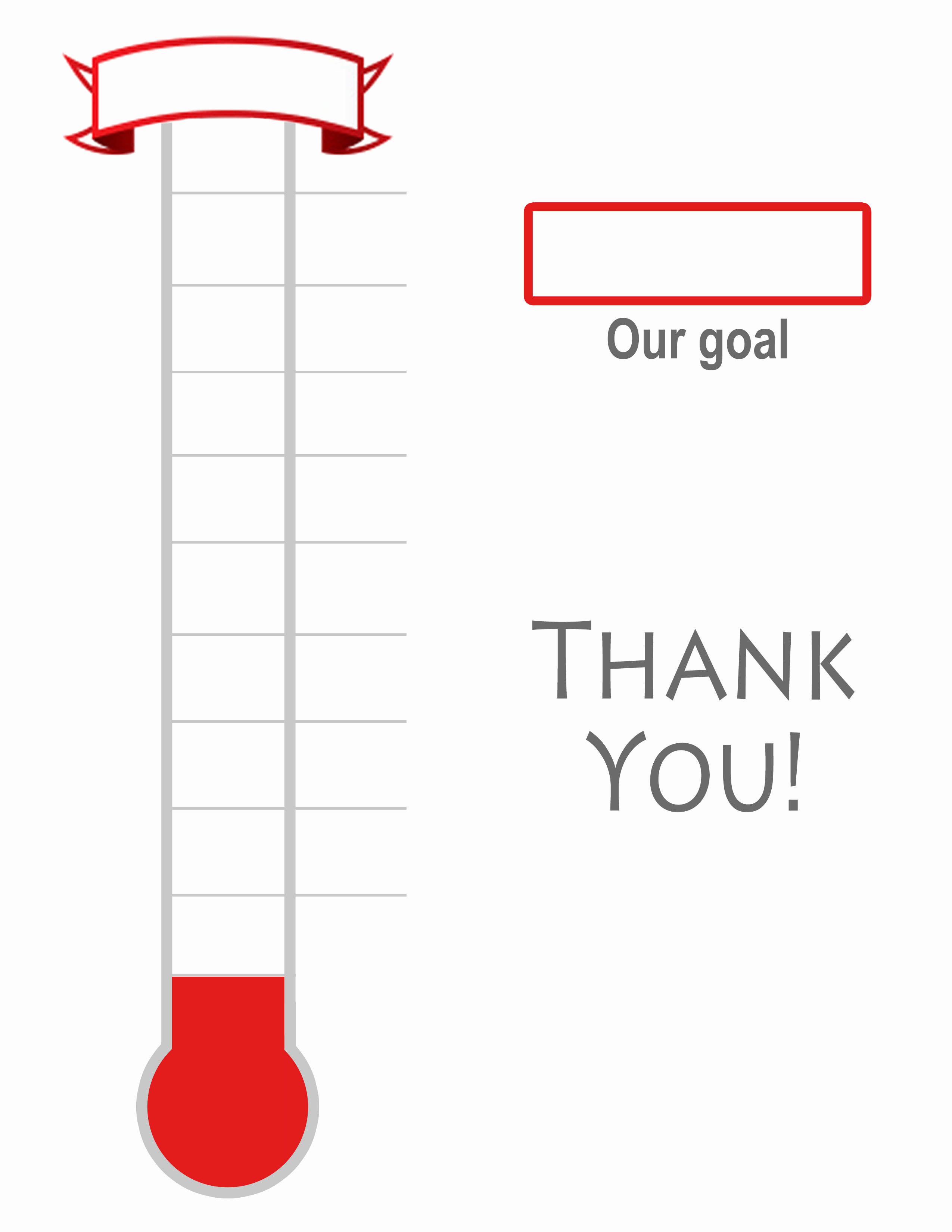 Blank thermometer Image New thermometer Template Fundraising Goal Blank &amp; Printable
