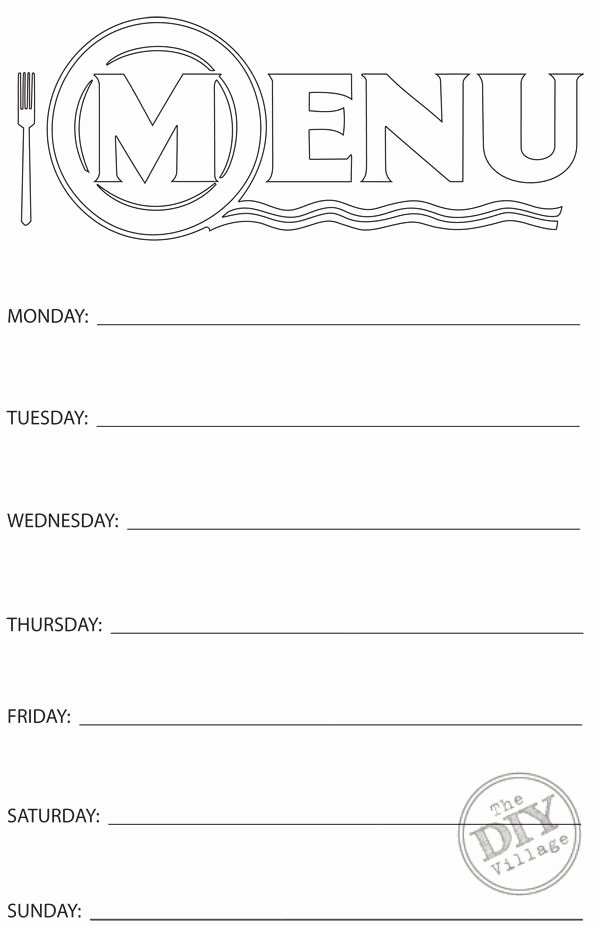 Blank Weekly Menu Awesome Free Printable Weekly Menu Planner