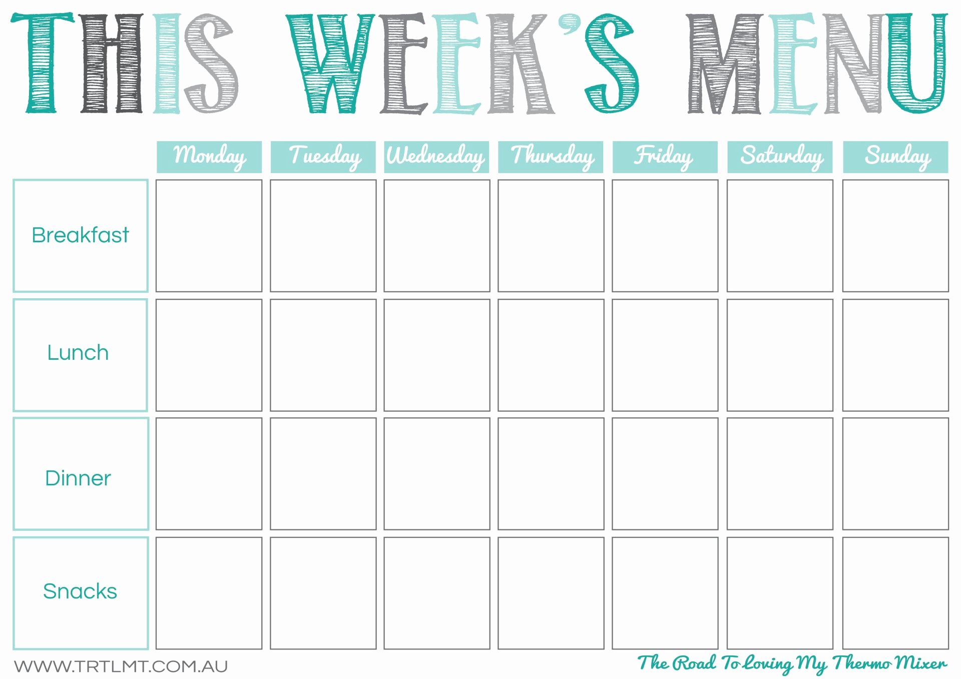 Blank Weekly Menu Best Of Printables – the Road to Loving My thermo Mixer