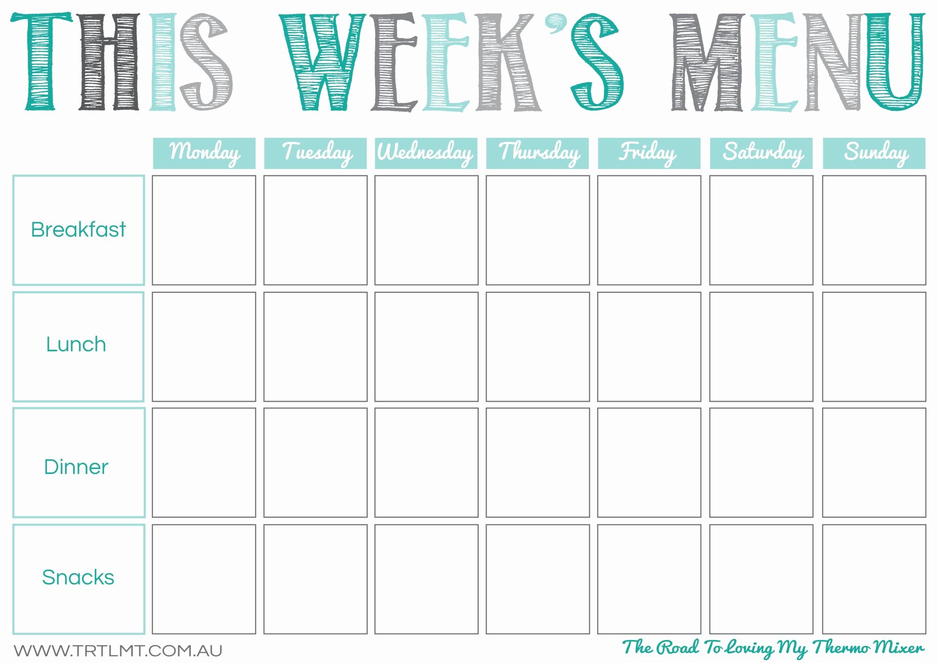 Blank Weekly Menu Best Of Printables – the Road to Loving My thermo Mixer