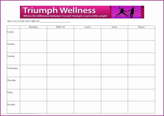 Blank Weekly Menu Fresh Free Meal Planning Template Triumph Wellness