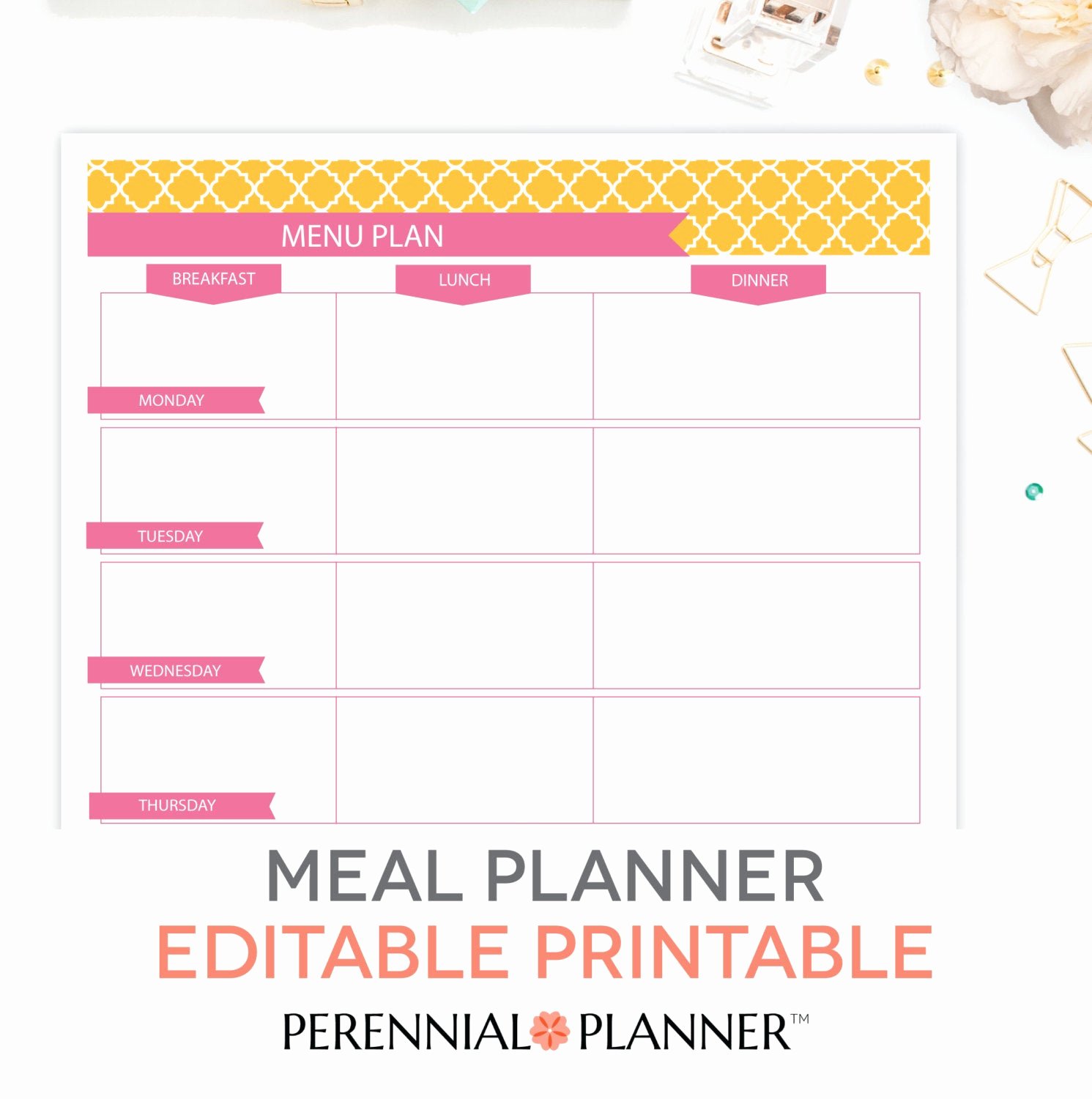 Blank Weekly Menu Luxury Menu Plan Weekly Meal Planning Template Printable Editable