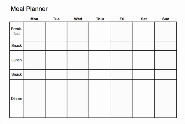 Blank Weekly Menu Template Lovely 18 Meal Planning Templates Pdf Excel Word