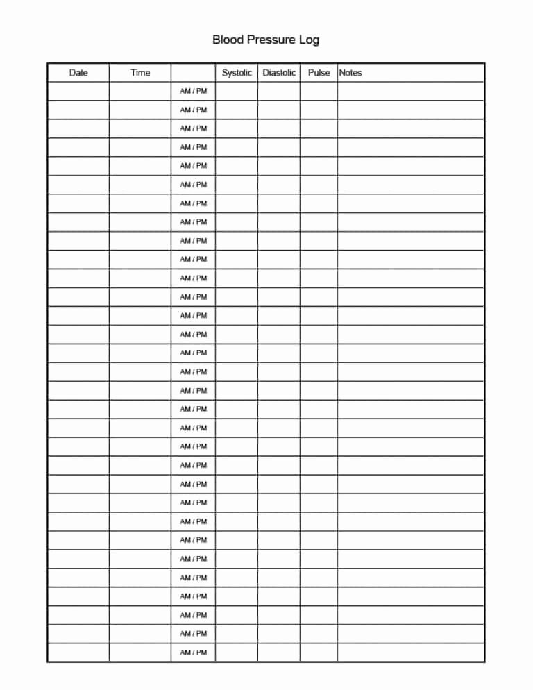 Blood Pressure Log Excel Unique 56 Daily Blood Pressure Log Templates [excel Word Pdf]