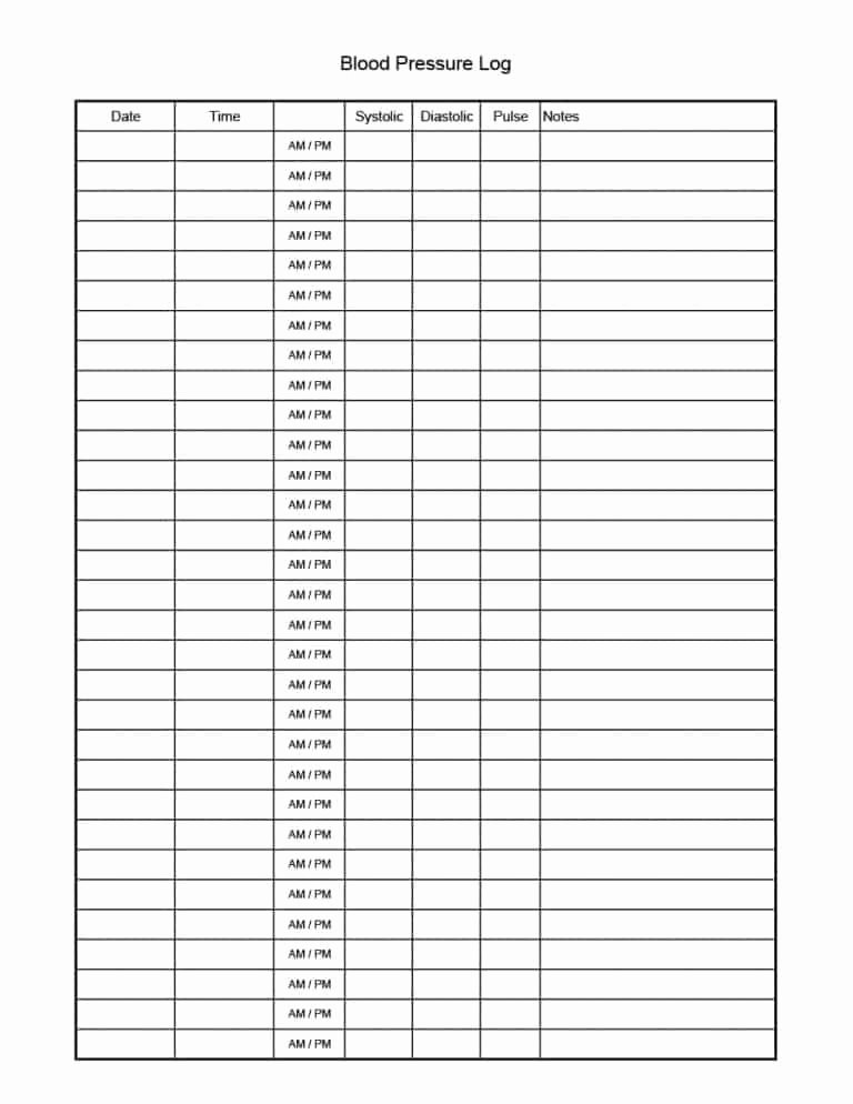 Blood Sugar Log Template Excel Luxury Blood Sugar Log Sheet Excel or 56 Daily Blood Pressure Log