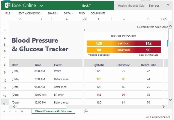 Blood Sugar Log Template Excel New Blood Pressure and Glucose Tracker for Excel