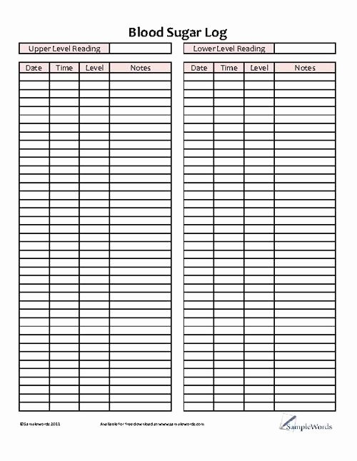 Blood Sugar Log Template Excel Unique Blood Sugar Log