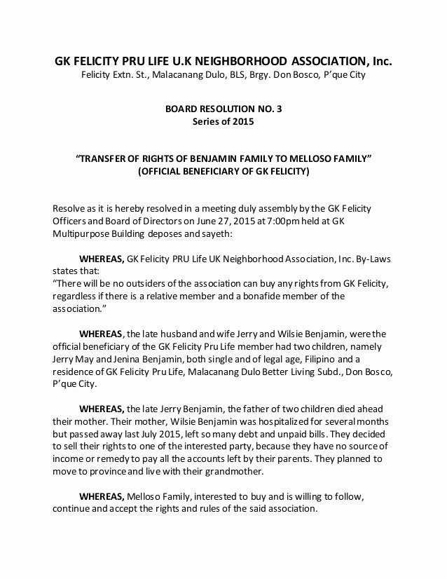Board Of Directors Resolution Best Of Board Resolution Sample