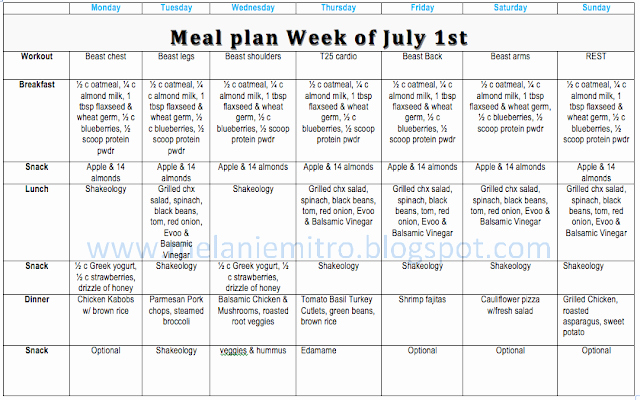 Body Beast Meal Plan Spreadsheet Inspirational Mitted to Get Fit Body Beast T25 Month 1 Workout Schedule