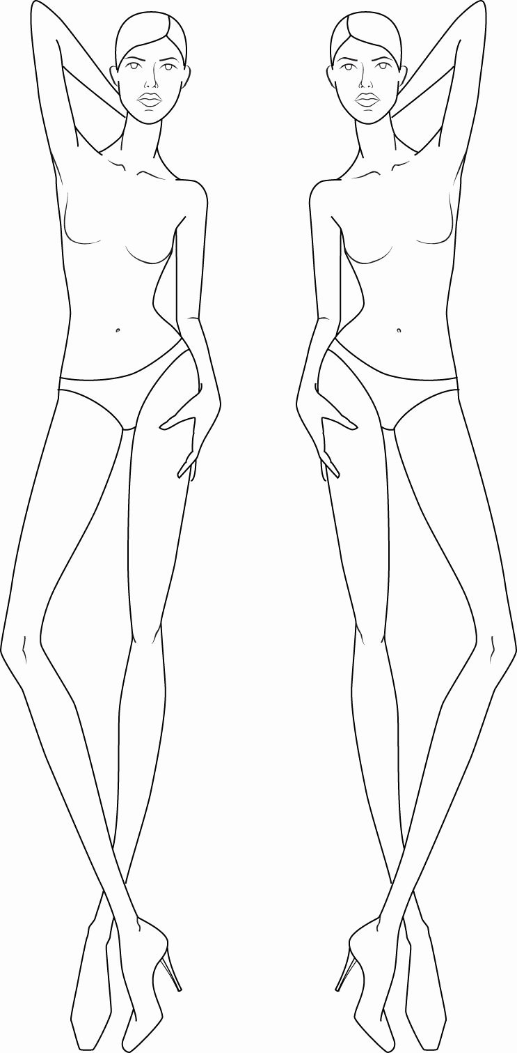 Body Drawing Template Elegant Croqui Fashion Model Templates