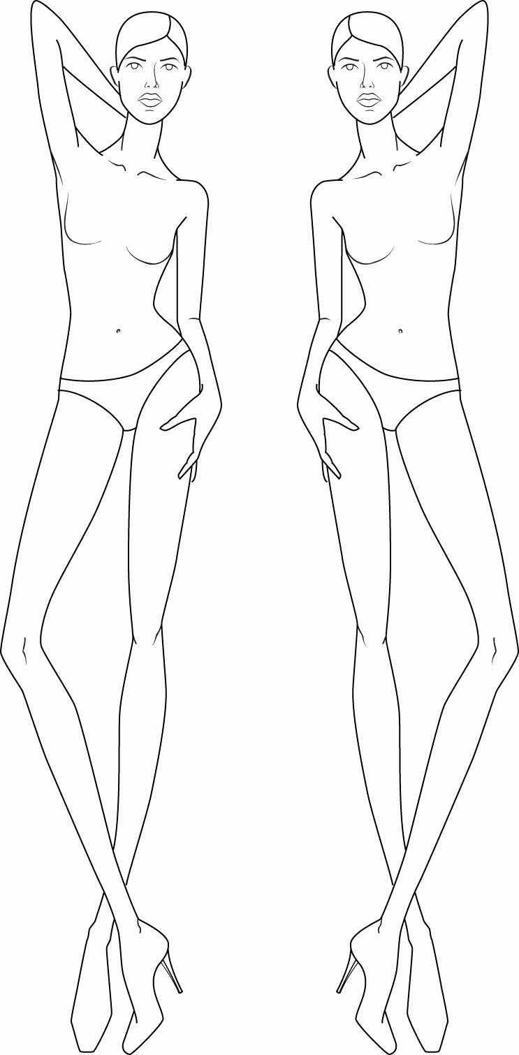 Body Drawing Template Elegant Croqui Fashion Model Templates