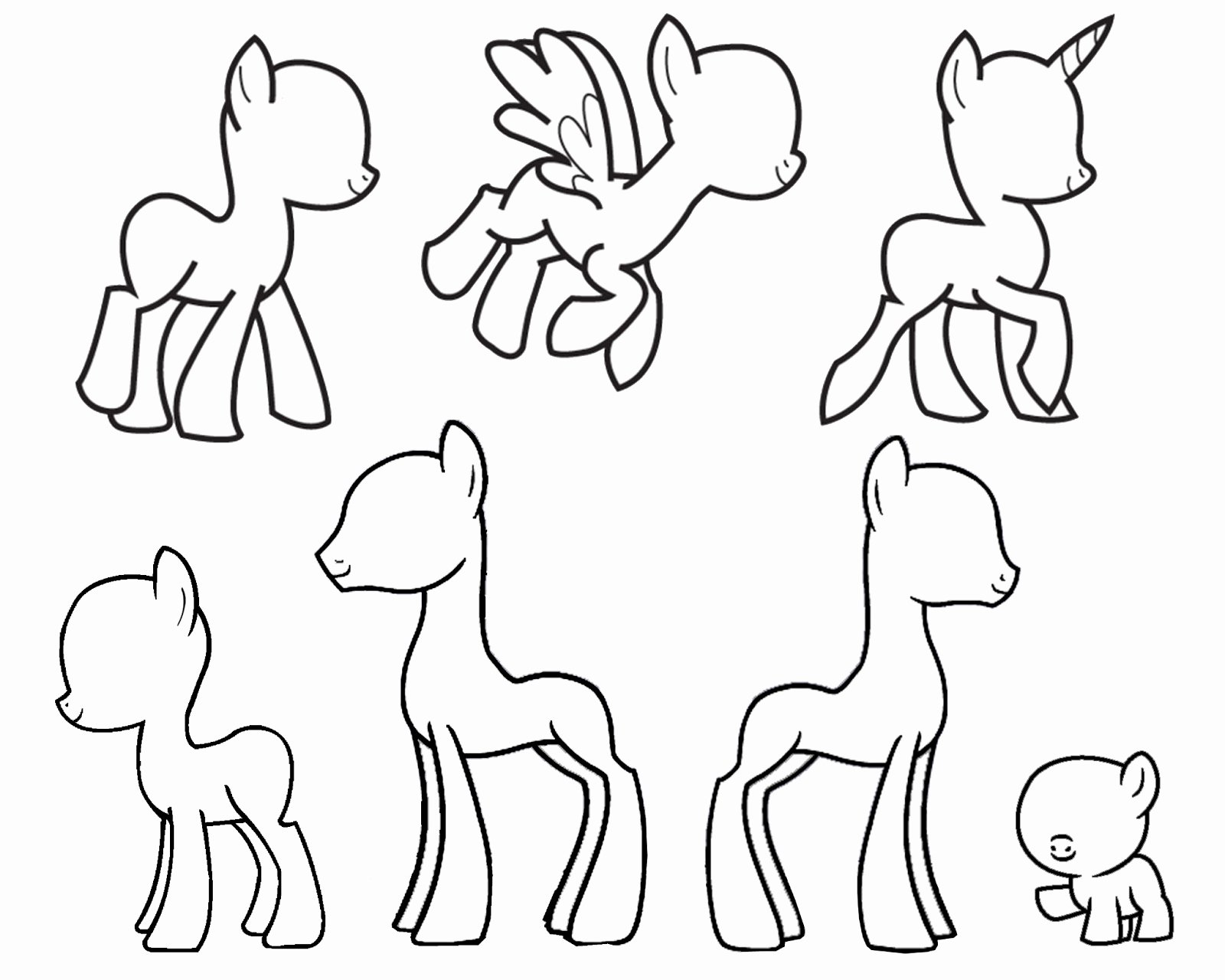 Body Drawing Template Elegant Doodlecraft Design and Draw Your Own My Little Pony