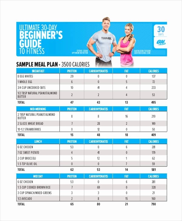 Bodybuilding Meal Plan Template Lovely 8 Diet Chart – Free Sample Example format Download