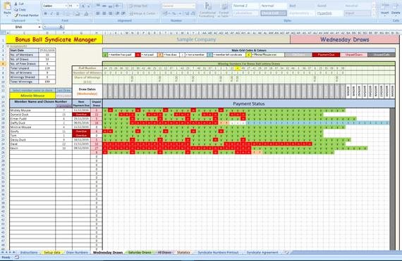 Bonus Plan Template Excel Luxury Bonus Ball Lottery Syndicate Manager Excel Template by