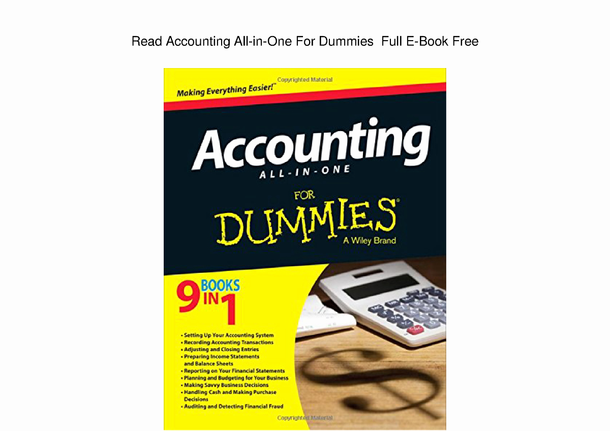 Book for Dummies Template Fresh Read Accounting All In E for Dummies Full E Book Free