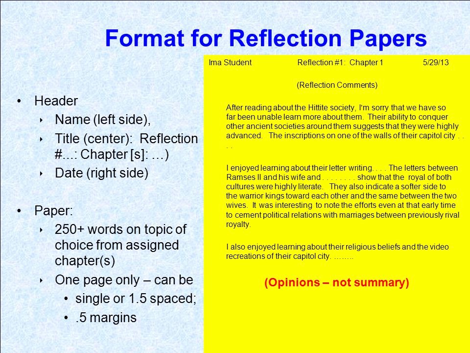 Book Reflection Paper Example Unique Introductory Info for 1211 assignments Ppt Video Online