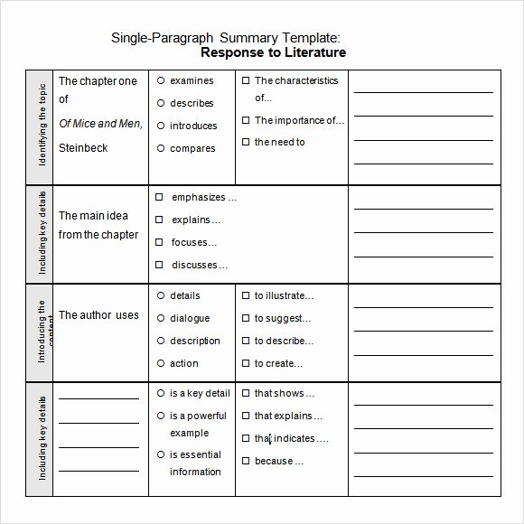 Book Review Template Pdf Inspirational Sample Chapter Summary Template 6 Free Documents In Pdf