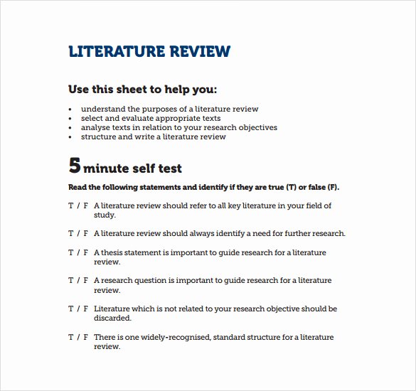 Book Review Template Pdf Luxury Sample Literature Review Template 6 Documents In Pdf Word