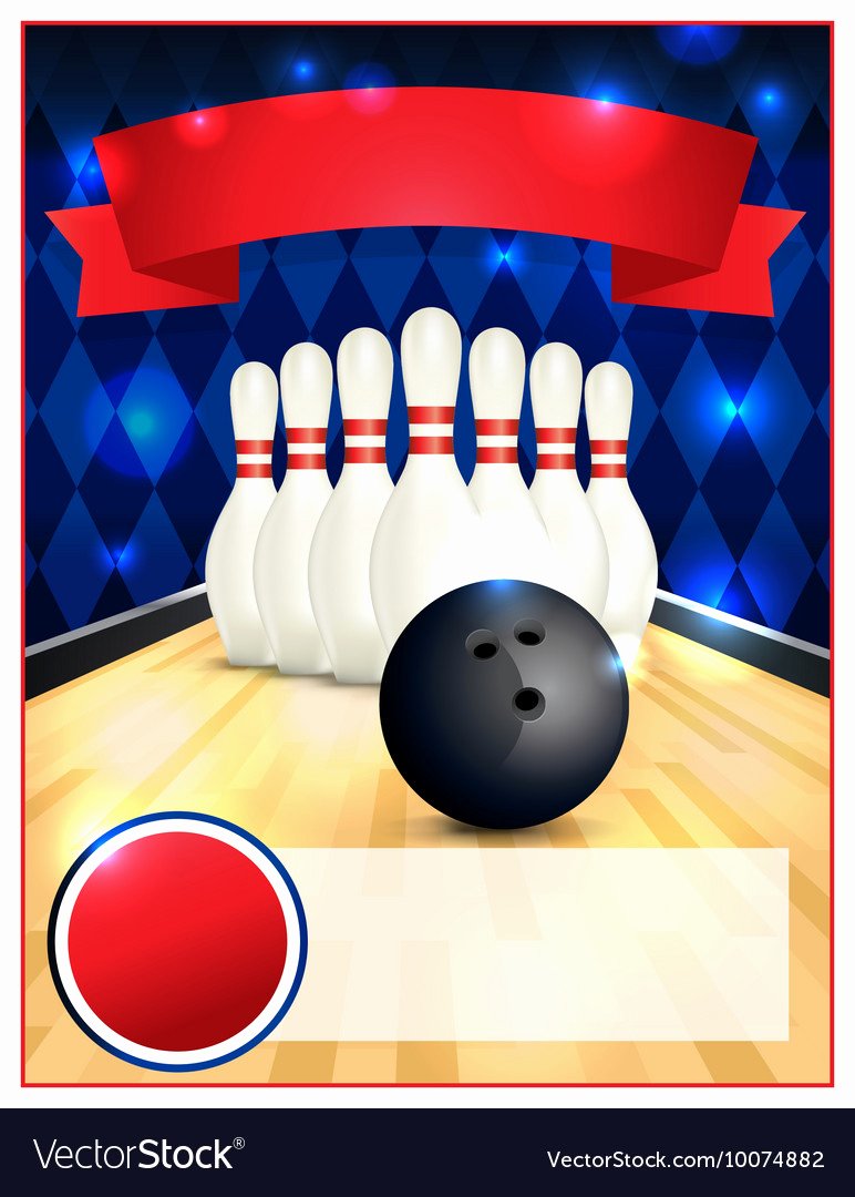 Bowling Flyer Template Free Awesome Bowling Alley Blank Template Flyer Royalty Free Vector Image