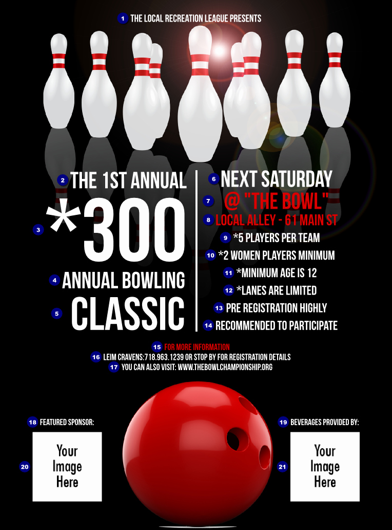 Bowling Flyer Template Free Beautiful Bowling Classic Flyer