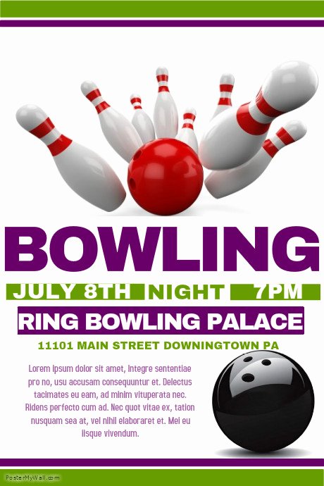 Bowling Flyer Template Free Fresh Bowling Flyer Template