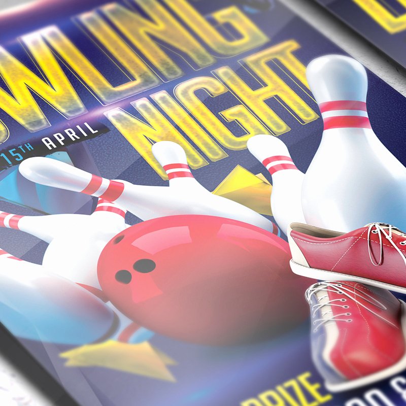 Bowling Flyer Template Free Fresh Bowling Night – Premium Flyer Template Cover