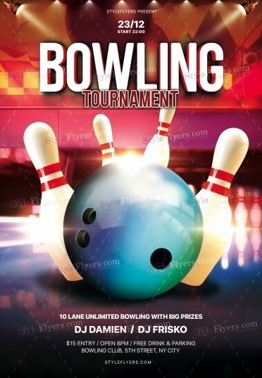 Bowling Flyer Template Free Lovely Bowling Psd Flyer Template Styleflyers