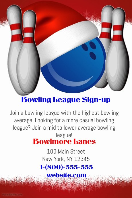 Bowling Flyer Template Free Lovely Christmas Bowling League Template