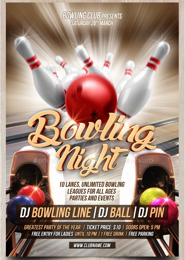 Bowling Flyer Template Free Unique 27 Bowling Flyer Templates Psd Ai Eps Vector format