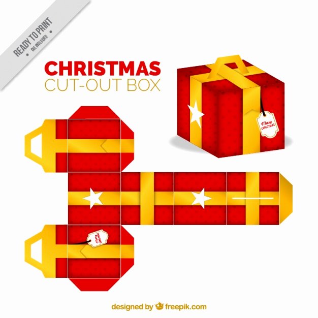 Box Cut Outs Elegant Christmas Cut Out T Box Vector