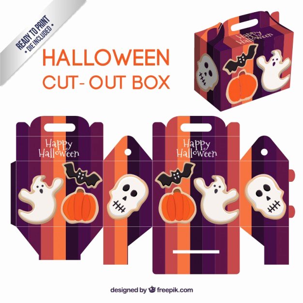 Box Cut Outs Elegant Cute Halloween Cut Out Box Vector