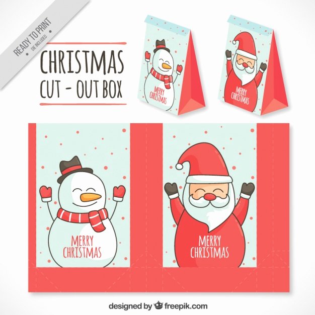 Box Cut Outs Fresh Santa Claus and Snowman Cut Out Box Vector