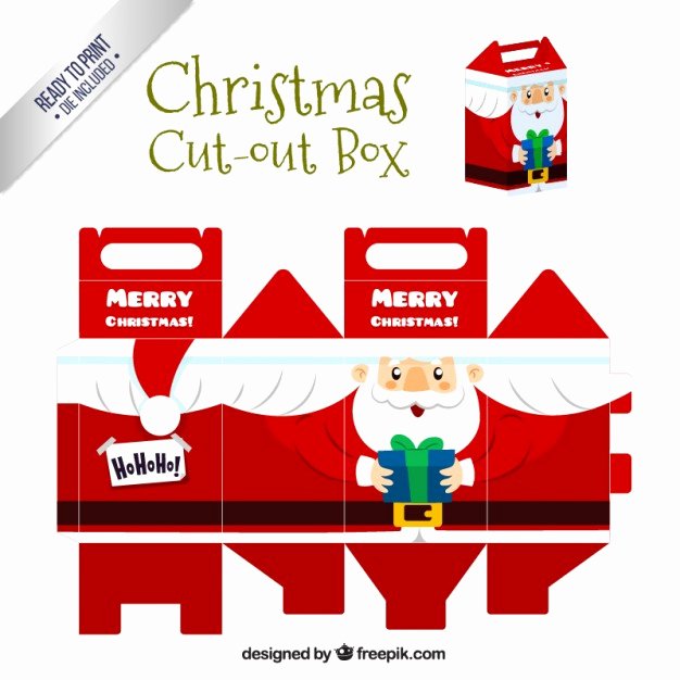 Box Cut Outs Inspirational Christmas Santa Claus Cut Out Box Vector