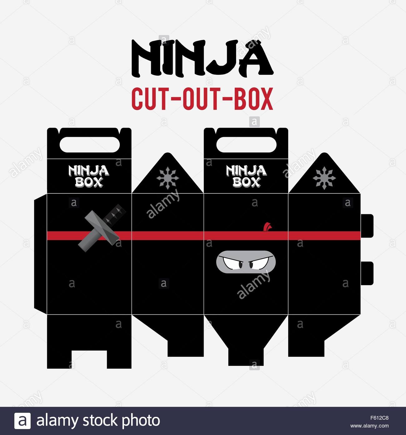 Box Cut Outs Lovely Ninja Cut Out Box Vector Template Stock Vector Art