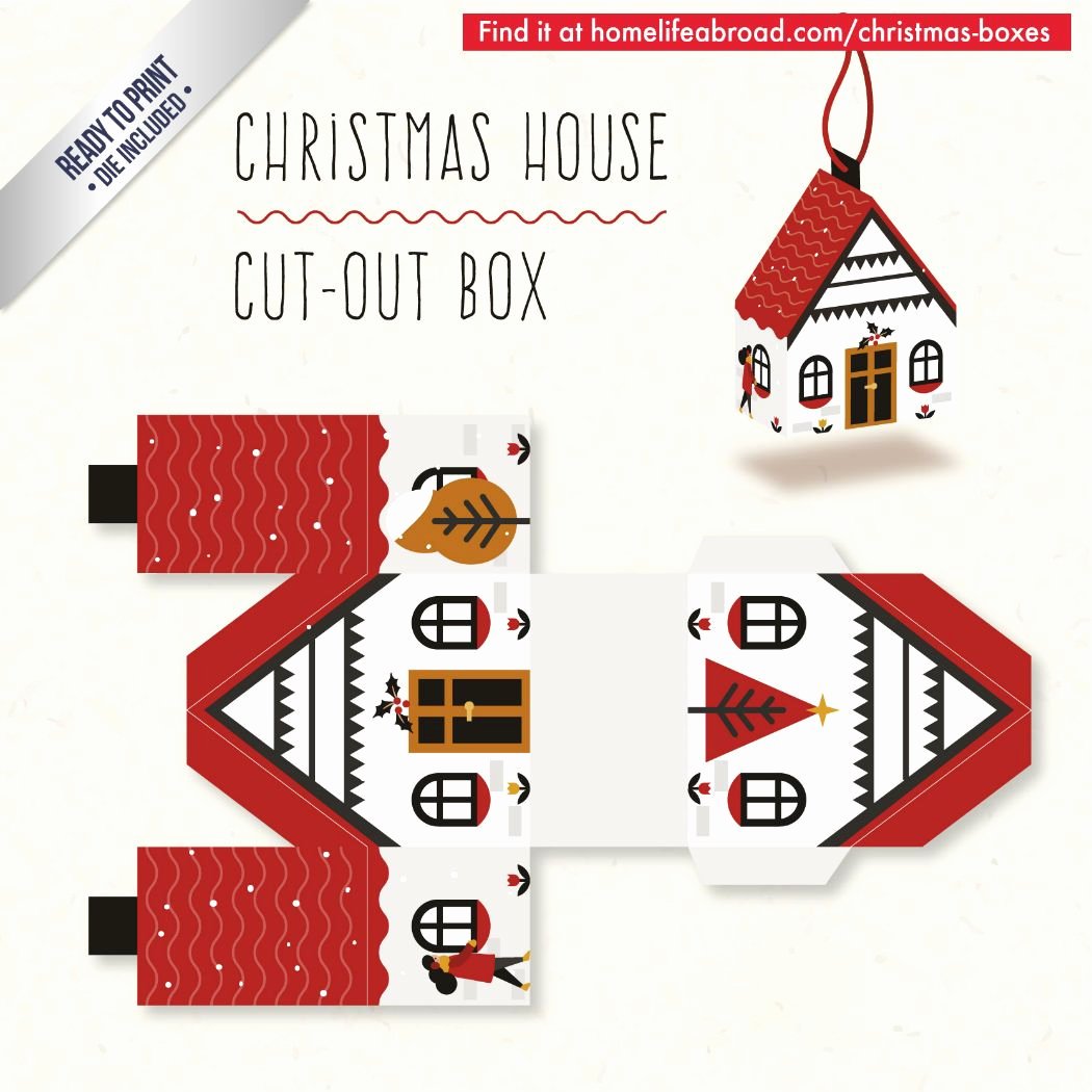 Box Cut Outs Luxury Christmas House Cut Out Box with Ready to Print