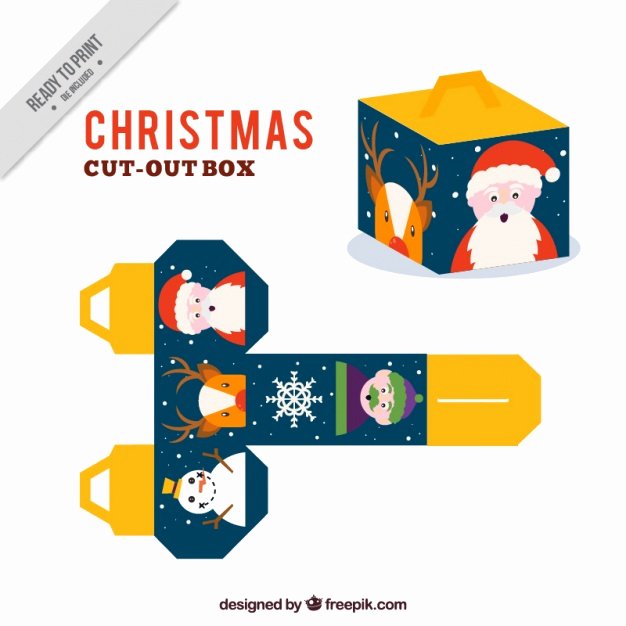 Box Cut Outs New Christmas Cut Out Box Vector