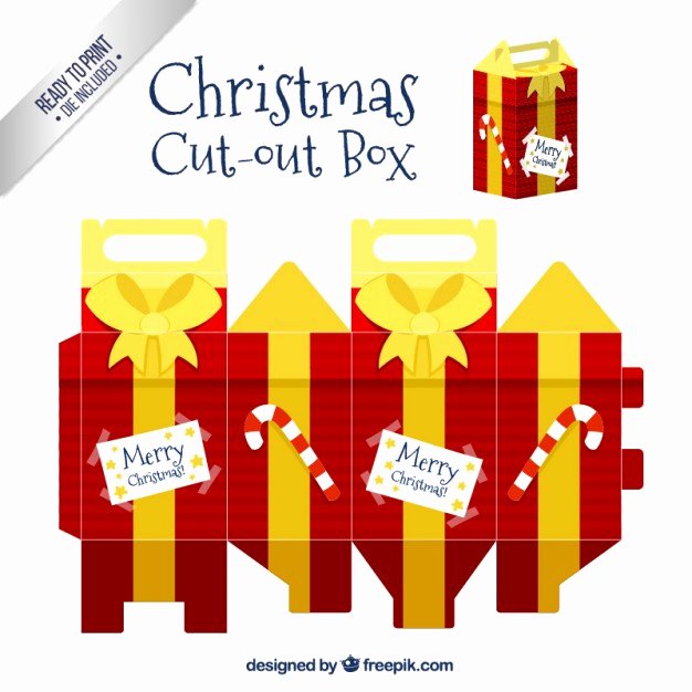 Box Cut Outs Unique Christmas Git Cut Out Box Vector