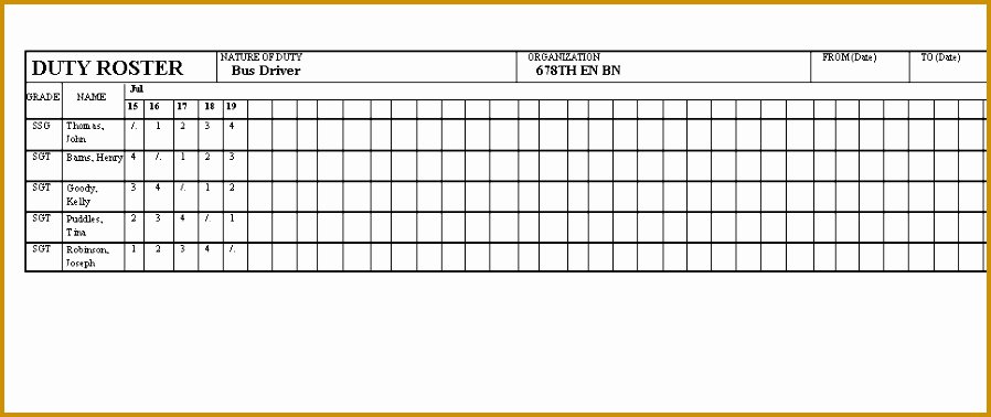 Boy Scout Duty Roster Template Best Of 6 Sample Duty Roster