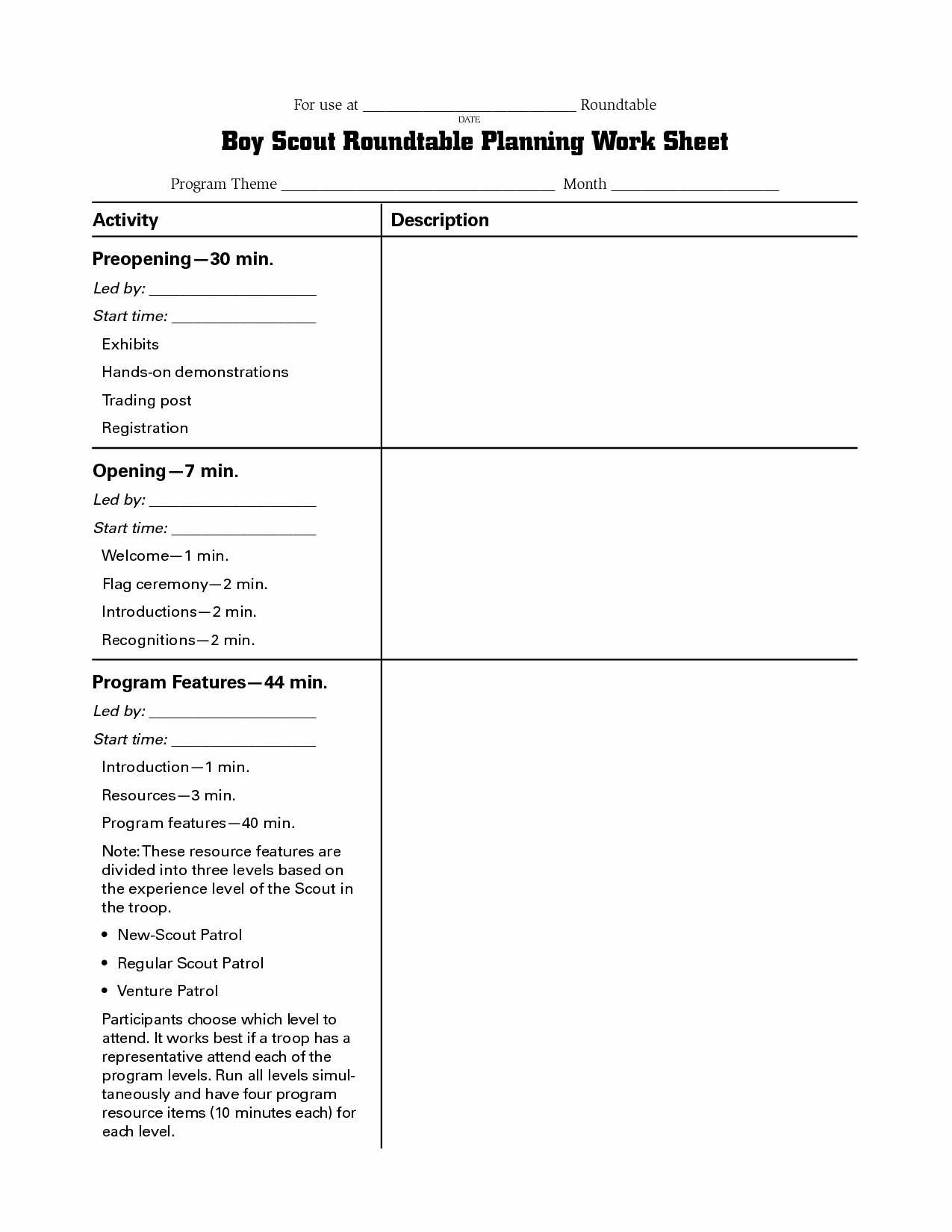 Boy Scout Duty Roster Template Luxury 13 Best Of Boy Scout Day 5 Meal Planning Worksheet